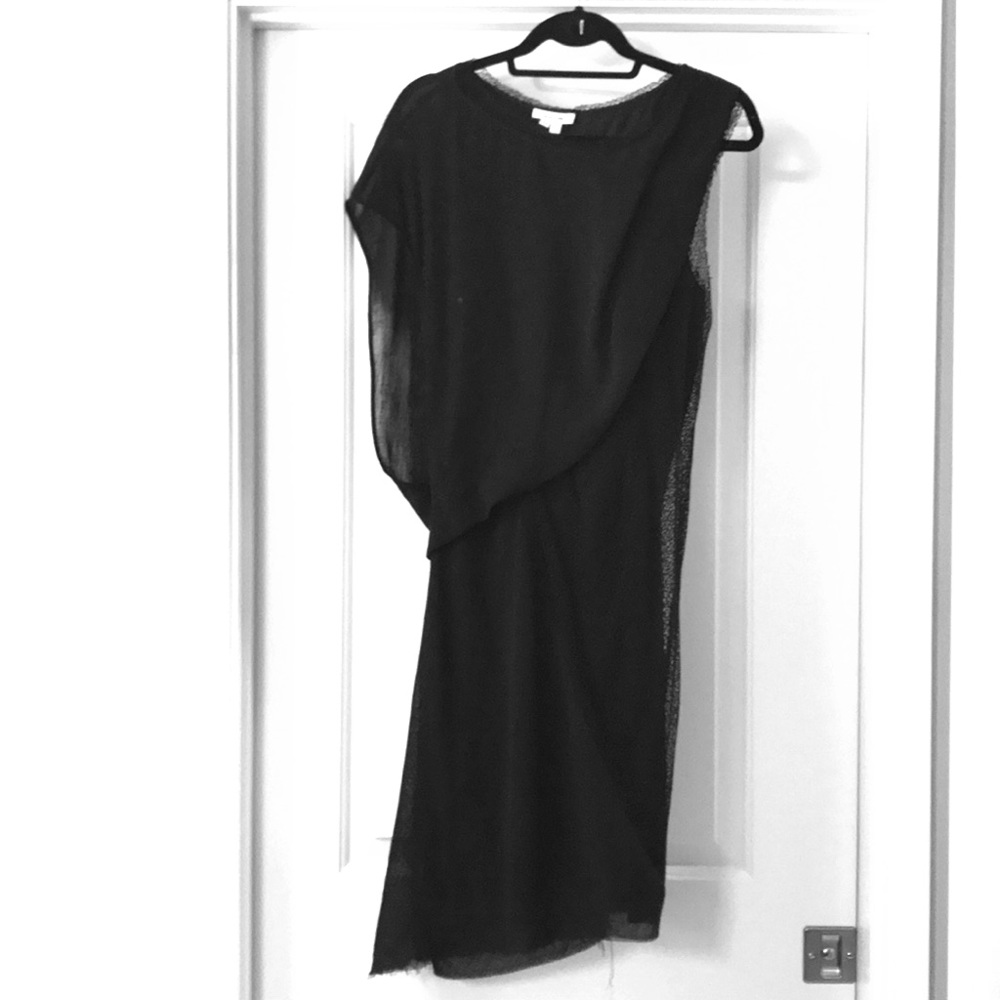 Helmut Lang Draped Black Dress